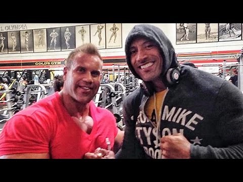 Jay Cutler Arms Workout At Gold's Gym With Dwayne "The Rock" Johnson