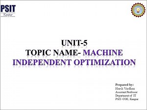 Machine Independent Optimization