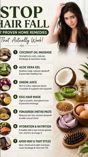 STOP Hair Fall Naturally | 7 Proven Home Remedies That Actually Work | Hair Growth Tips