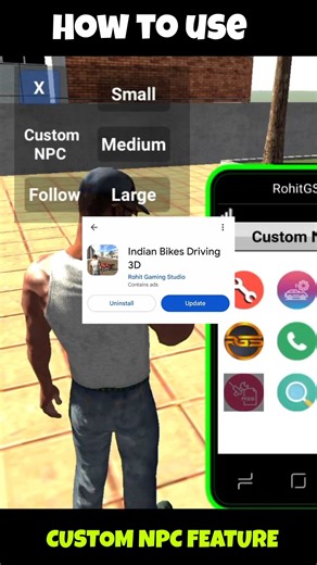 How To Use Custom Npc Feature 😍 In Indian Bike Driving 3D New Update #shorts #indianbikedriving
