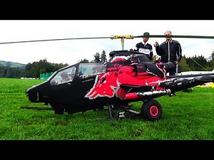 Large RC Scale Turbine Helicopter Model Cobra Red Bull