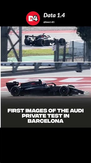 First leaked image of tha day before Audi private test in BarcelonaThe team was reportedly using a mule car with mixtures of 2025 and 2026 components!Slide for a flyby! #f1 #formula1 #f12026 #audi #fyp