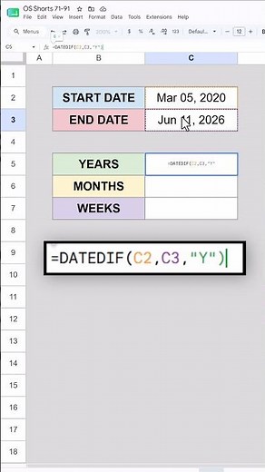 Years, Months, & Weeks in Google Sheets