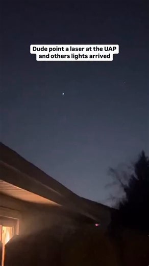 creepyzone on Instagram: "A man pointed a green laser toward what appeared to be a strange object in the night sky. Moments later, several other lights became visible around it, surprising everyone watching. It almost looked as if the objects reacted to the laser — as if they were aware they were being observed. Pointing lasers into the sky is unsafe and not encouraged, as it can interfere with aircraft or other objects. What do you think? 🤔 Were these extraterrestrial beings, interdimensional 