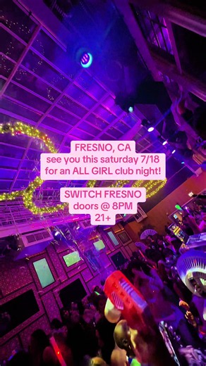 FRESNO 💖 see u this sat 7.18 for a girls only party! no boys here xoxo 📍 Switch Lounge & Nightclub | Fresno, California 📆 This Saturday July 18th! 🏝️🩷 no boys, all women DJs, perreo, photo ops, merch bags, fun drinks, and more 🩷🏝️ 🔗 tickets in bio! #fresno #fresnoca #fresnocali #fresnocalifornia #fresnoevents