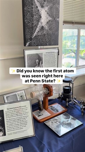 ✨ Did you know the first atom was seen right here at Penn State? In 1955, Professor Erwin W. Müller and his graduate student Kanwar Bahadur made history inside Osmond Lab, capturing the world’s very first image of atoms with Müller’s invention, the field ion microscope. That breakthrough changed physics forever—and it all started in Happy Valley. Now, you can step into that history yourself. The Müller Exhibition in Osmond Lab showcases Müller’s original equipment, generously donated by one of h