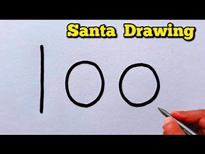 How to Draw Santa Claus Using Number 100 | Unique Christmas Number Art