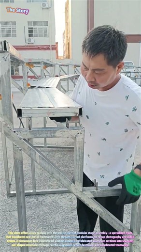 Watch Workers Assemble a Curved Aluminum Photo Platform! 🏗️📸