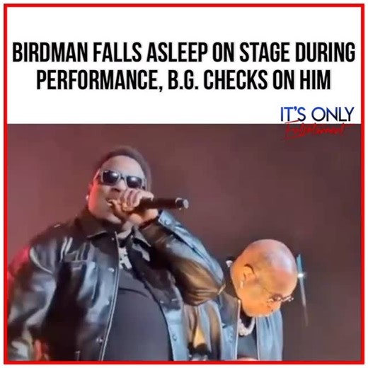 itsOnlyEntertainment.net on Instagram: "In an unexpected moment during a live performance, renowned rapper and music mogul Birdman appeared to fall asleep on stage, leaving the audience in disbelief. The incident took place during a show that featured several high-profile artists, including Birdman’s longtime collaborator, B.G. As Birdman stood motionless on stage, seemingly unaware of his surroundings, B.G. quickly noticed the unusual behavior. Concerned, he rushed over to check on his friend a