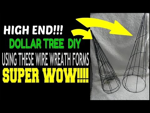DOLLAR TREE... Wire Cone Wreath Form DIY!!!! VERY HIGH END😍FARMHOUSE