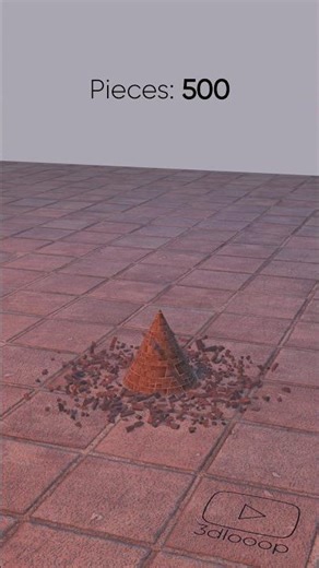 Сube Рits a Сone. 3D animation