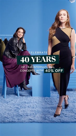 No one knows chic like I.N.C. International Concepts. Celebrate 40 years of style with 40% off head-turning looks from our anniversary collection, exclusively at Macy’s. Scoop up your favorites now through 9/22. Exclusions apply. mcys.co/4gwBbHN | Macy's