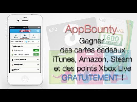 AppBounty | Gagner des cartes cadeaux iTunes, Amazon, Steam et des points Xbox Live GRATUITEMENT !