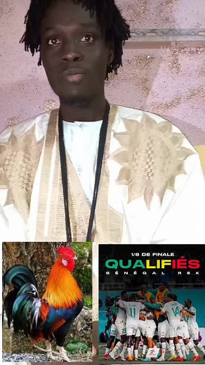 Traditional Outfit Showcase with Colorful Rooster