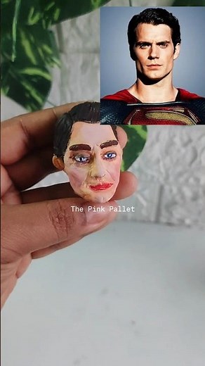 Realistic Mini Face Sculpting with Cold Porcelain Clay Superman InspiredArt#shorts #diy #art #viral