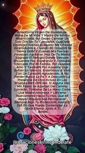 Oración Muy Fervorosa a la Virgen de Guadalupe #canaloraciones #oración #fe #adoracion