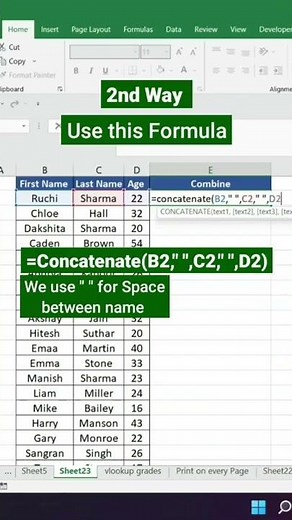 How to combine 3 columns into 1 column in Excel# Techglobal