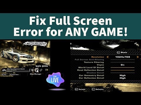 NFS Most Wanted Wide-Full Screen RESOLUTION Fixed | Any Games Screen Resolutions fix | LIVE DEMO!
