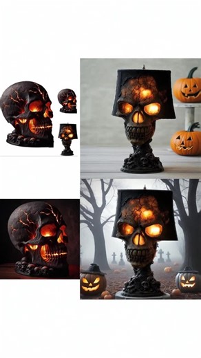 Handmade Halloween Lava Skull Lamp for Spooky Decor