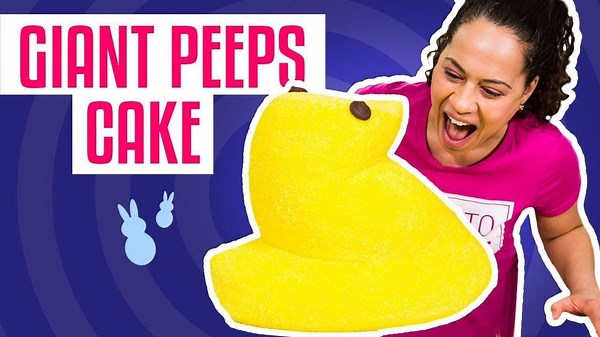 How To Make a Easter GIANT PEEP CAKE - With Yellow Velvet Cake