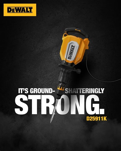 Performance is what sets the DEWALT 12KG Demolition Hammer apart. Every detail is engineered to deliver more impact, less vibration, and longer life on the toughest jobs. Product Name: BRUSHLESS 12KG Demolition Hammer SKU Code: D25911K #12KGDemolitionHammer #DewaltTools #ConstructionEquipment | DEWALT