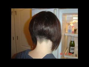 Short bob haircut buzzed nape