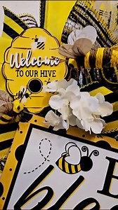Bee Blessed Wreath: Handmade Bumblebee Spring/summer Door Decor - Etsy