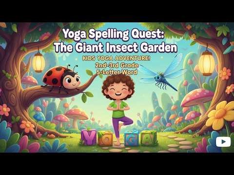 Yoga Spelling Quest: Giant Insect Garden! 🐞 | 5-Letter Word Challenge for 2nd-3rd 🧘‍♂️
