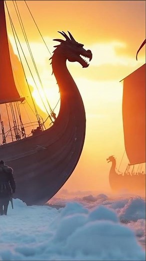 Epic Viking Dragon Ships Fleet Sailing Into Battle | Norse Warriors Army Cinematic Short