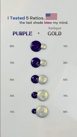 Blending Purple + Antique Gold 5 stunning color pairs 😍🎨 #colormixing #paintmixing #asmr #Painting
