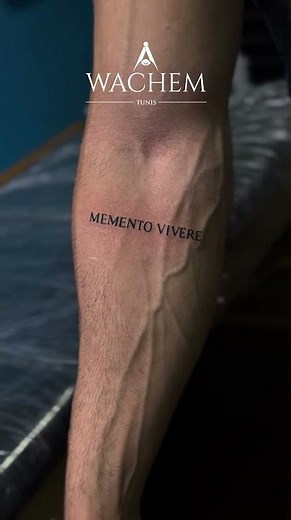 Minimalist Memento Vivere Forearm Tattoo