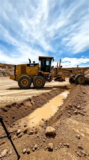 Mastering the Terrain: Heavy Grader Work at Golden Hour! 🚧