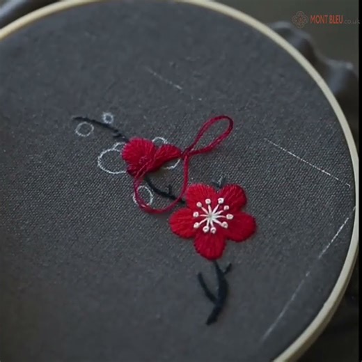 Plum Blossom Placemat and Coasters Embroidery Kits