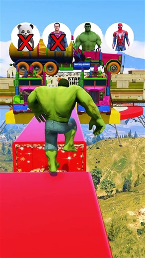 Superheroes Challenge تحدي الأبطال الخارقون Spiderman vs ‌Hulk #spiderman #superman #hulk #gta