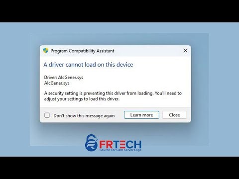 A driver cannot load on this device alcgener.sys