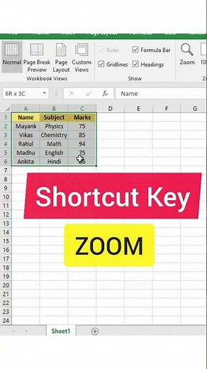Excel Shortcut to Zoom In Instantly! 🔍 | Quick Tip
