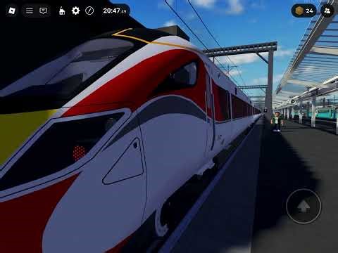 Class 800 train departs Leaton