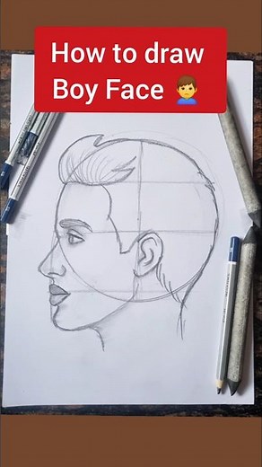 How to draw Boy Face drawing tutorial step by step