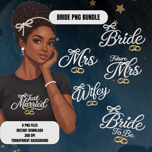 Faux Pearl Bride PNG Bundle, Wedding, Mrs Future Wifey, Just Married (instant Download) - Etsy