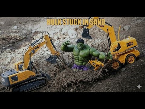 Hulk Stuck in Sand 😱 | JCB Comes to the Rescue 🚜