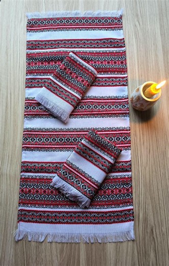 Ukrainian Embroidered Kitchen Towel | Traditional Folk Decor | Cotton Blend Kitchen Textile - Etsy