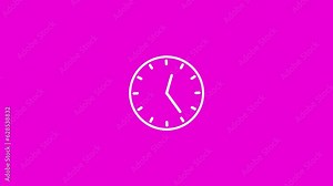 4k Time lapse modern clock icon animated with drop shadow. first spinning clocks hand.s_07