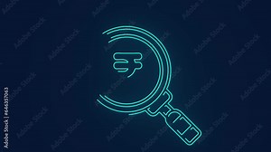 Indian economy growth with indian currency rupee analysis animation