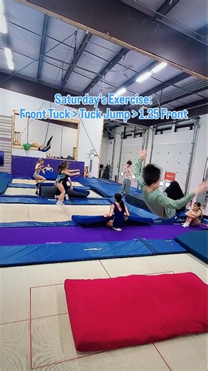 Trampoline, Tumbling, & Dance | Saturday's Exercise: Front tuck > Tuck Jump > 1.25 Front ▫️ #trampoline #gymnastics #tumbling #gymnast #somersault | Instagram