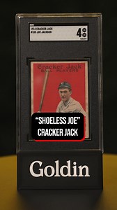 1.7K views · 22 reactions | A coveted Cracker Jack Collectible! ⚾ This 1914 E145-1 Cracker Jack #103 "Shoeless" Joe Jackson - SGC VG-EX 4 is available now in our Winter Vintage Elite Auction. Bid now: https://bit.ly/4jG01WP | Goldin | Facebook