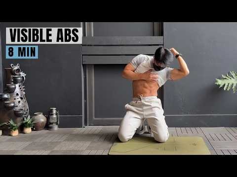 8 Min ABS WORKOUT At Home | VISIBLE ABS - No Equipment