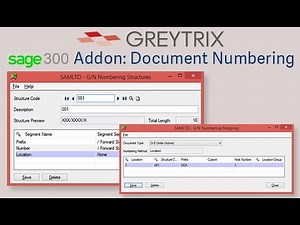 Sage 300 Add-on: Document Numbering