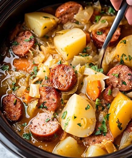 🥔🥬 Slow Cooker Kielbasa with Cabbage and Potatoes - Recipe in First Coʍmеոτ 👇 Enjoy ❤️ | Kitchen Flavors