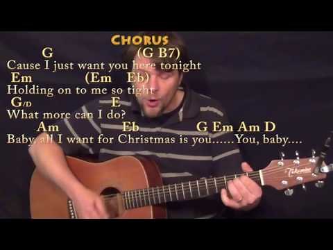 All I Want For Christmas Is You (Mariah Carey) Guitar Cover Lesson with Chords/Lyrics - TAB Intro