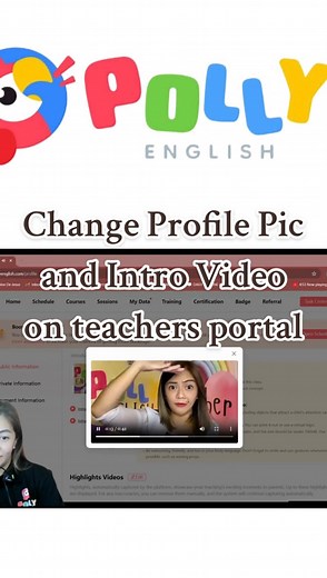 52 reactions · 54 shares | How to change your profile picture and introduction video directly on teachers portal #pollyenglish #esl #teacherchloevee #eslteacher #onlineteacher #fyp #reels #teacher | Teacher Chloe Vee | Facebook